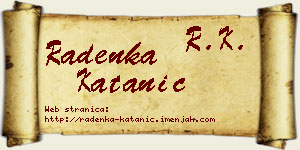 Radenka Katanić vizit kartica